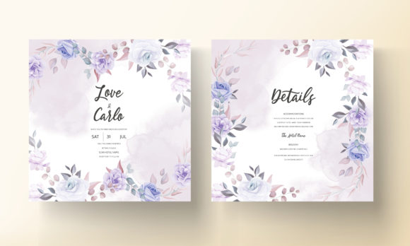 Download Purple Floral Wedding Invitation Design - Wedding Collection
