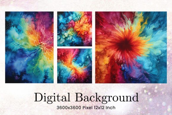 Download Vivid Tie Dye Background Digital Paper - Vivid Collection