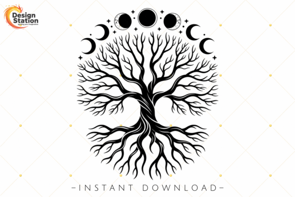 Download Mystical Celestial Tree Moon Phase PNG - Moon phase png Collection