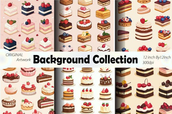 Download Cute Sweet Cake Seamless Background Art - Seamless background Collection