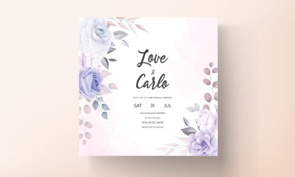 Download Purple Floral Wedding Invitation Design - Wedding Collection