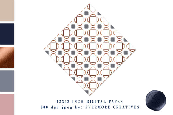 Download Copper &amp; Navy Blue Zodiac Digital Paper - Premium Resources