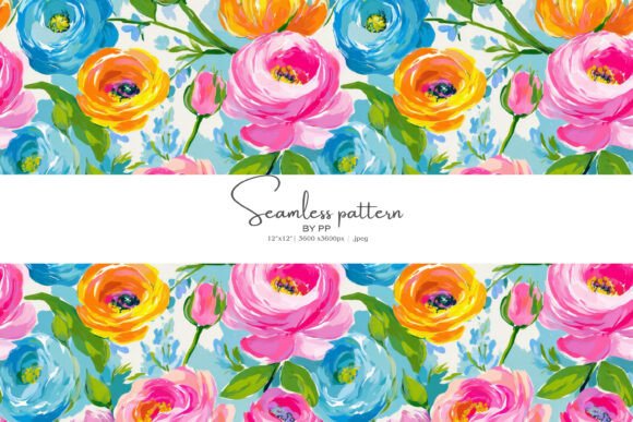 Download Vivid Bright Florals Seamless Design - Vivid Collection