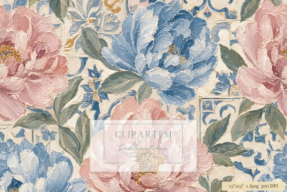 Download Blue Pink Peony Tile Floral Pattern - Floral pattern Collection