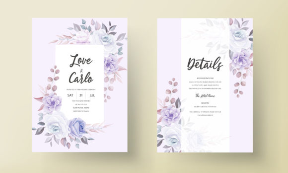 Download Purple Floral Wedding Invitation Design - Wedding Collection