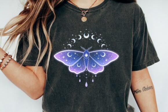 Download Celestial Moth Moon Phase Magic Png - Premium Resources