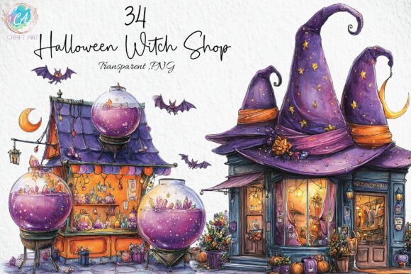 Download Halloween Witch Shop Clipart Bundle - Halloween witch Collection