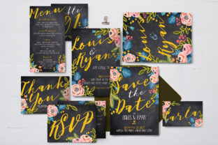 Download Black Floral Wedding Invitation Suite - Wedding Collection