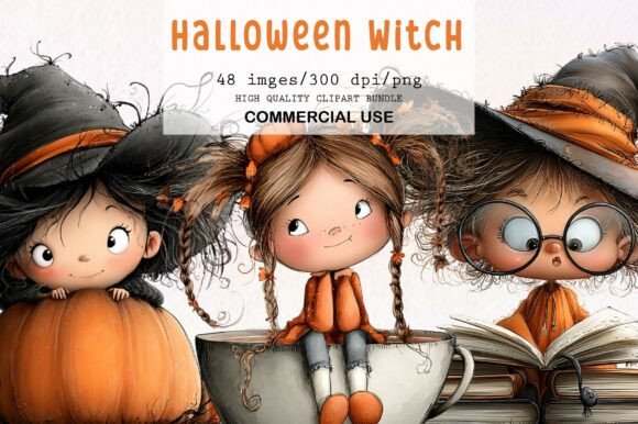 Download Whimsical Halloween Witch Clipart - Halloween witch Collection