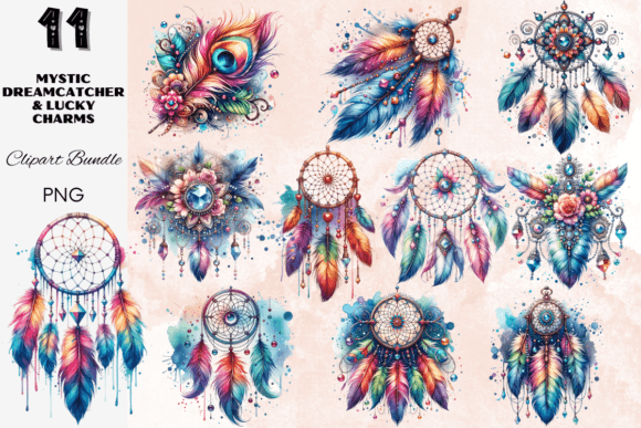 Download Vivid Dreamcatcher Charms Clipart Set - Vivid Collection